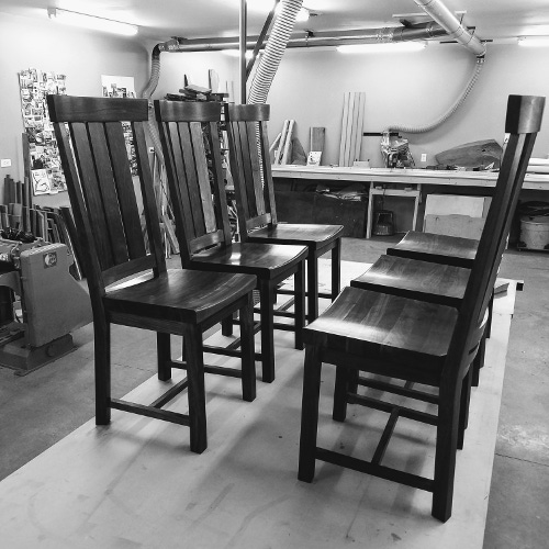 Black walnut dining chairs in progress